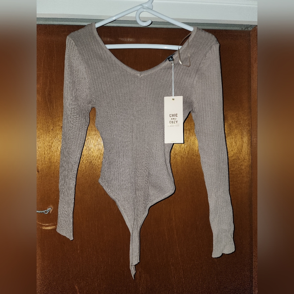 NWT Taupe Bodysuit, Size: M